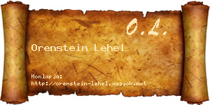 Orenstein Lehel névjegykártya